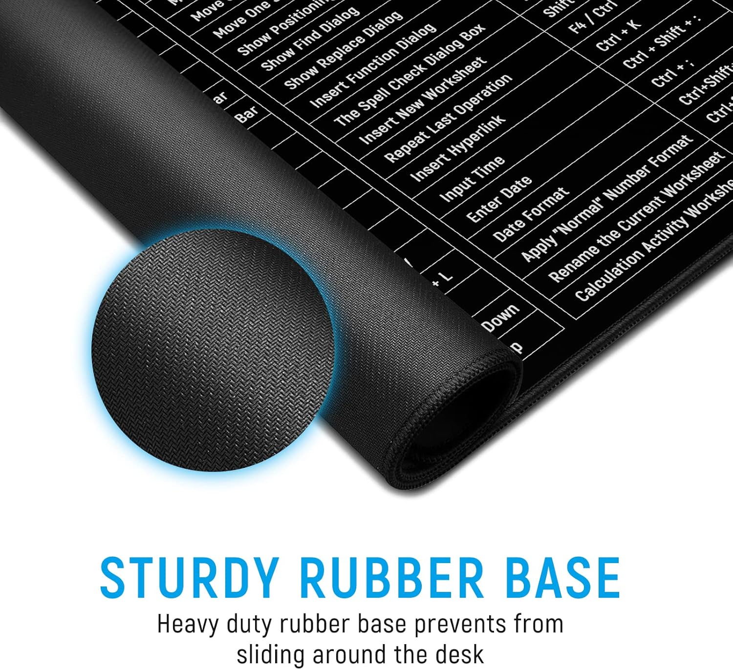 SP Dealz XXL Gaming Mouse Pad 35.4 x 15.7 Inch – Extended Desk Mat with Microsoft Excel & Office Shortcuts, Large Waterproof Non-Slip Mousepad for PC, Laptop & Office Work