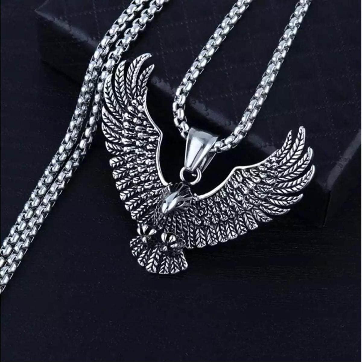 New High Quality Silver stainless steel Eagle Locket pendant Necklace For Men/Boys Top Trending