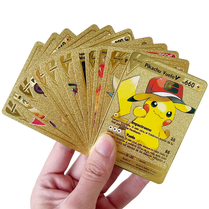 10 Pcs Pokemon Gold Foil Cards Pack Anime Cartoon Pokemon English Version Tcg  Card For Fans Collection | Daraz.pk