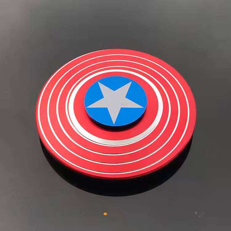 Random Character Marvel Fidget Spinner Vertigo Shield Stress Relief Toy Fidget American Captain Fingertip Gyro Shield Alloy Gyro Spinner Decompression Toy Fidget Spinner Hobbies For Adults- Red Captain America | Buy2Enjoy