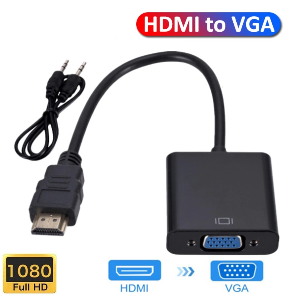 Hdmi To Vga Converter With Sound Option And AUX Cable Include In Minimum Amount Daraz.pk