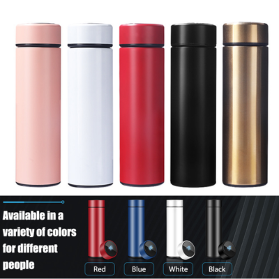 Temperature Water Bottle, LED Temperature Display, Hot Cold Vacuum Flasks, stainless Steel Thermos, LED 500ML Smart Thermos Bottle For Girls