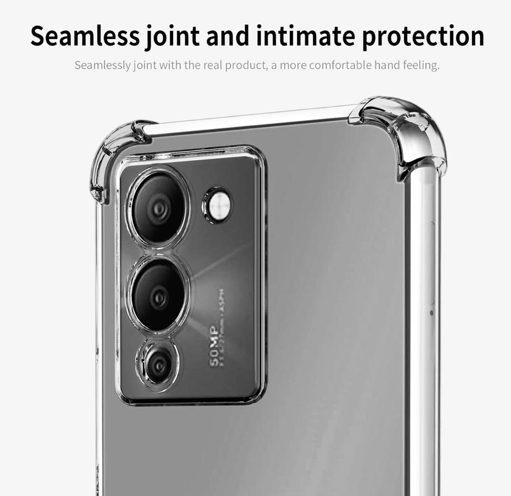 Infinix Note 12 G96 Transparent 6D Silicone Soft Bumper Back Cover Clear Jelly Case Shockproof Lightweight Protective Case