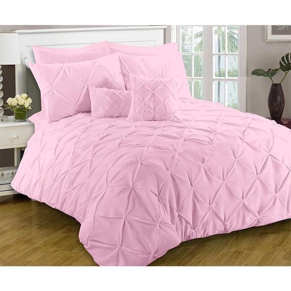 Diamond Pintuck Duvet Cover Set With Pillow Cases Luxury Bed Linen