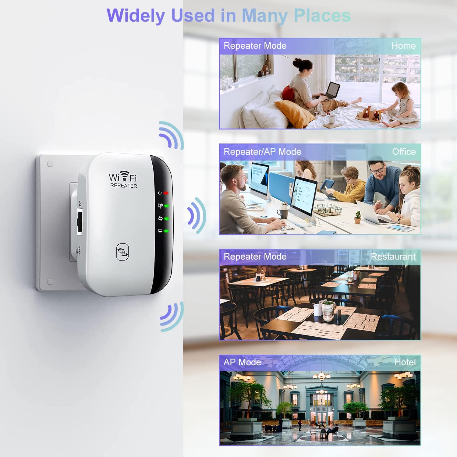 Wireless-N Wi-Fi Repeater 802.11N/B/G Network Routers Range Expander 300Mbps 2T2R Wifi Repeaters Network Router Range Enhancer Wi-Fi Boosters For Home And Office High-Speed Internet Signal Extender | 300M Wireless Signal Booster | Home Office Network Rout