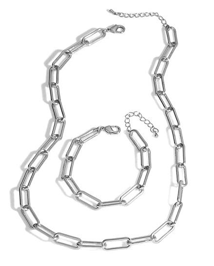 High Quality Sterling Silver Chunky Pendant Necklace For Women/Girls With Free Bracelet