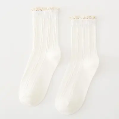 Cream lace socks