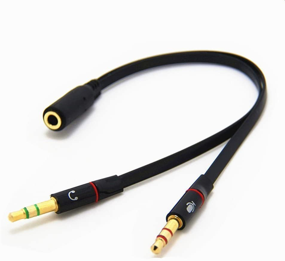 Headphone Splitter 3.5mm Female to 2 Dual 3.5mm Male Single pin Headphone to PC Convertor Headphone Mic Audio Y Splitter Cable Smartphone Headset to PC Adapter for Computer
