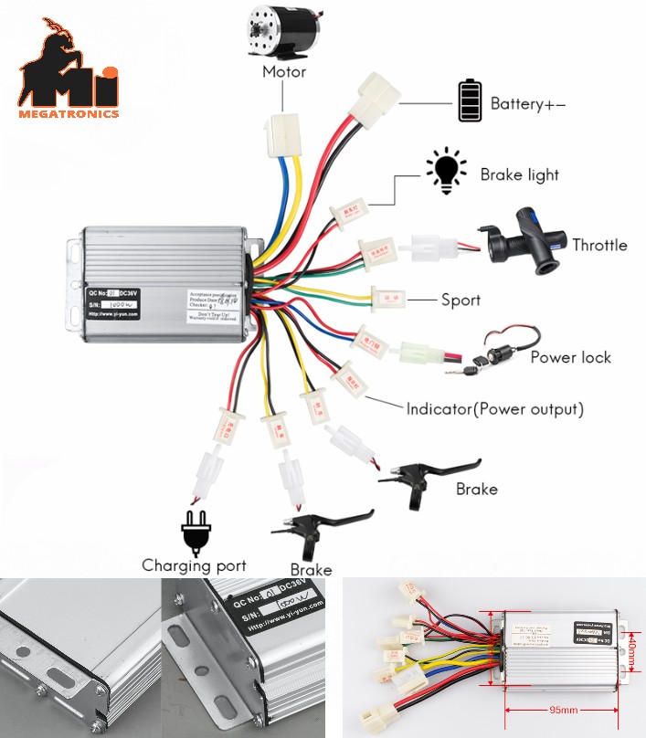 36V 48V 1000W 30A DC Brushed Motor Controller Electric Bike ebike