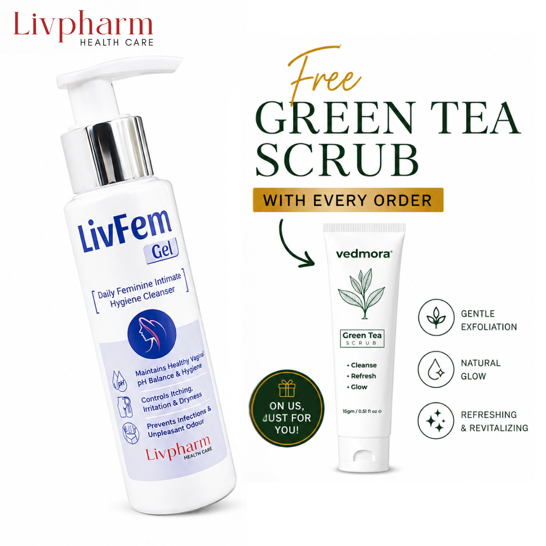 Livpharm Health Care LivFem Daily Feminine Intimate Hygiene Cleanser | Best Intimate Cleanser for Women | All Ages | Original Medicated Product