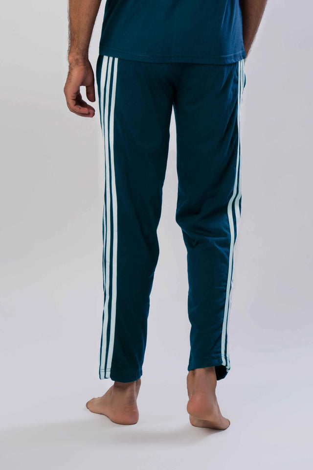 New Men Cotton Elasticated Waist Striped Full Length Nightwear Trouser