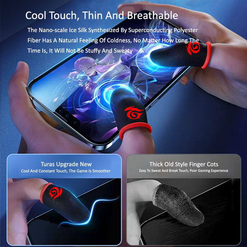 Gaming Finger Sleeves for Mobile – Breathable Finger Cots for Touchscreen Control, Anti-Sweat Non-Slip Finger Covers for FPS/ MOBA Games, Sensitive and Durable Mobile Gaming Accessories