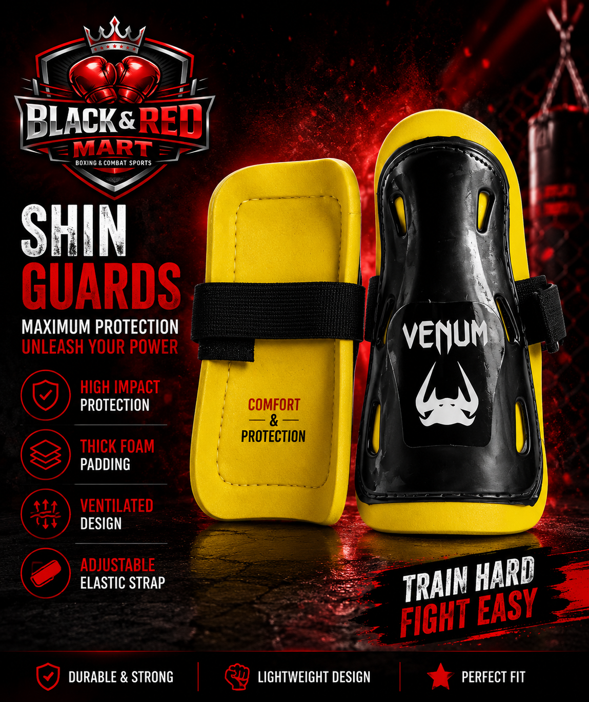 Vector X Germany Football Shin Guard with EVA Foam Cushioning, Hard PP Shell & Secure Fit | Lightweight Leg Protection for Training & Match Play