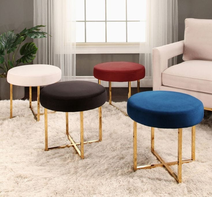 Ottoman stool with metal legs for sitting Furniture ottoman pouffes
