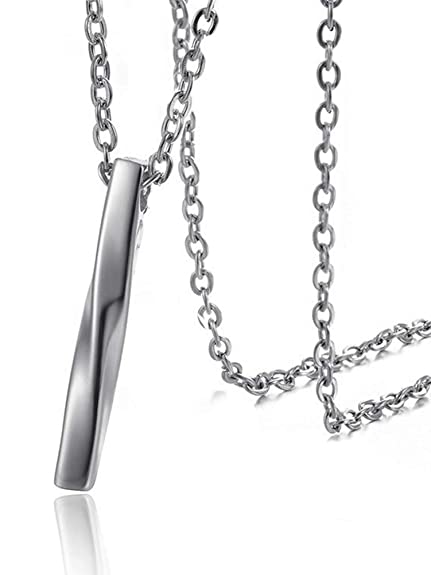 New Attractive Silver 100% Pure Stainless Steel Vertical Bar Necklace/Locket/Chain for Men