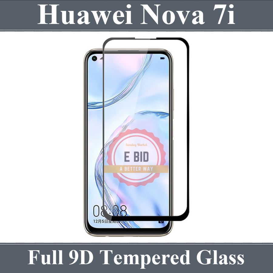 Huawei Nova 7i Full Black 9D|5D|6D|10D|11D|21D Tempered Glass