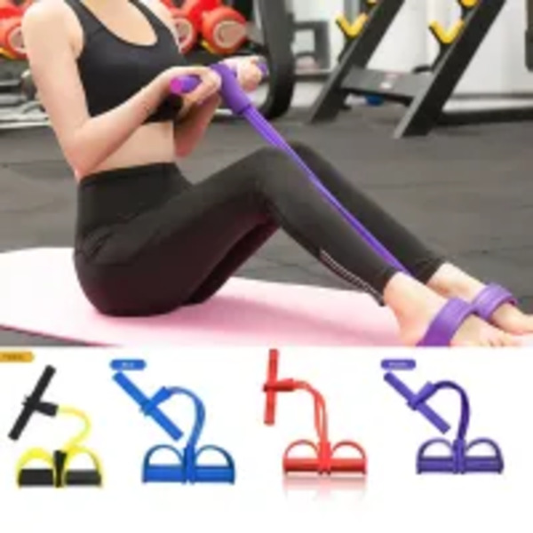 Resistance Band Multi Function Tension Rope Fiess Bands 4-Tube Elastic Yoga Pedal Puller For Sports Exercises At Gym