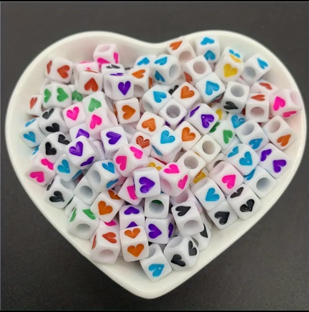 50 Pcs LOVE Square Shape Beads Acrylic Cubic Beads For Jewelry Making DIY Charms Bracelet Necklace Accessories.Used in Jewelry making and DIY projects.Used in Jewelry making projects like Bracelets, Charms, Necklaces etc.