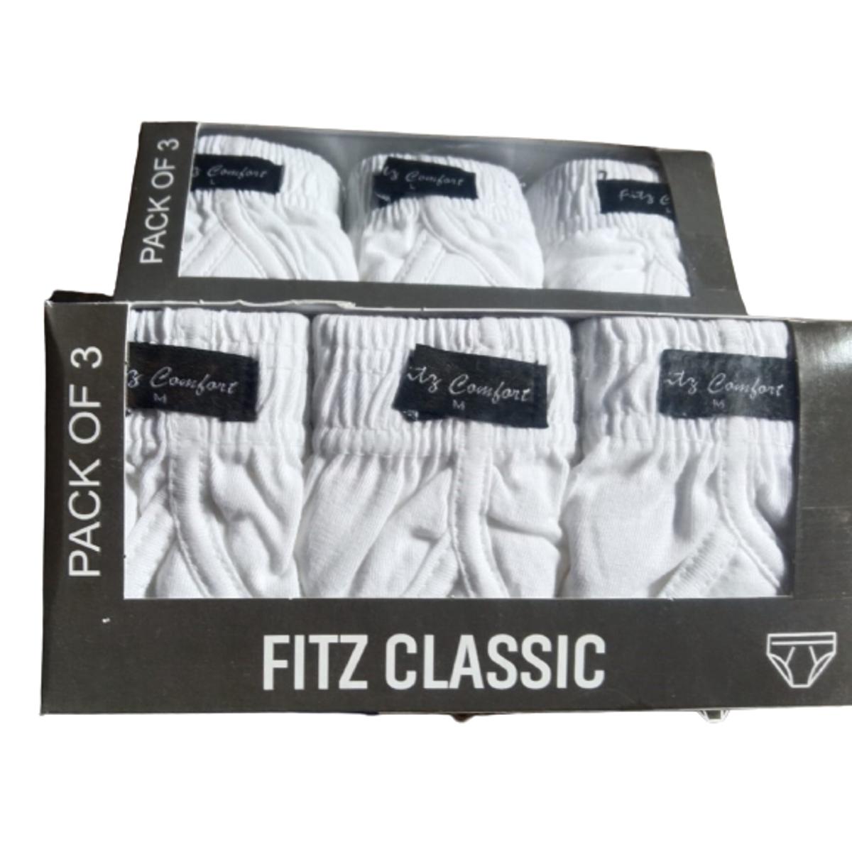 ( Pack Of 3 ) Underwear Men's And Boy's Brief Cotton Important Finest Quality Underwear in White Color Very Comfortable