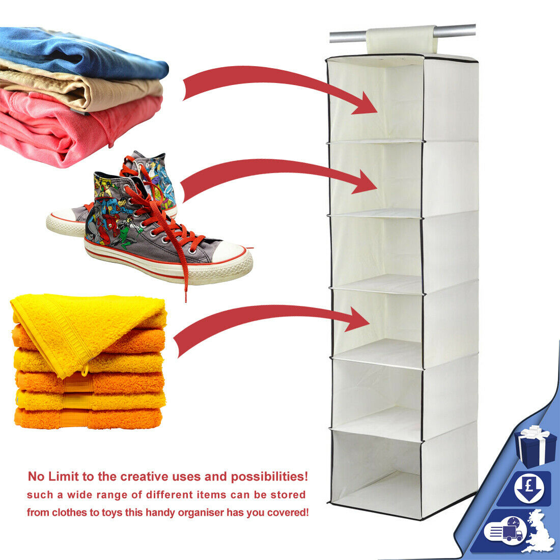New Hot Selling 5 Shelves Cloth Hanging Shelves Storage Cabinet Clothes ...