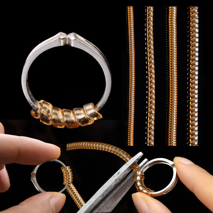 1/4 PCS Ring Size Adjuster Set – Spiral Spring Coil Ring Tightener Reducer for Jewelry Resizing Accessories