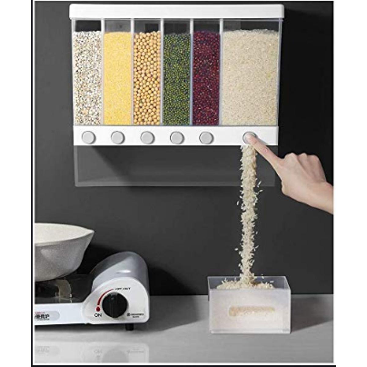 6 Grid Cereal Dispensers Food Storage Container Kitchen Storage ...