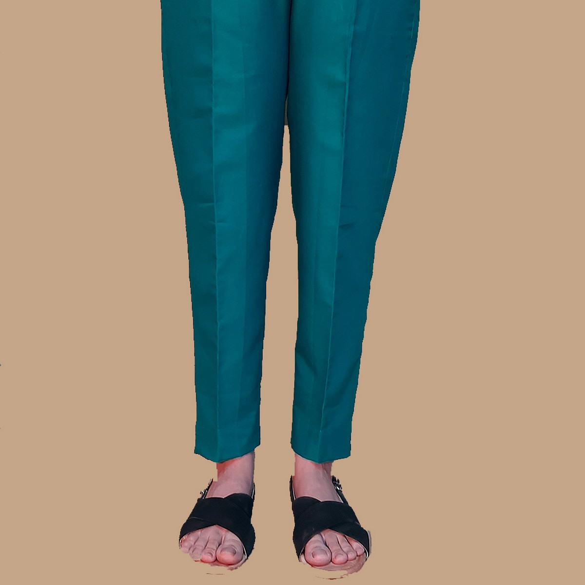 Zardi - Plain Trouser Pant For Women Ladies - Cotton - Seagreen - Zt116