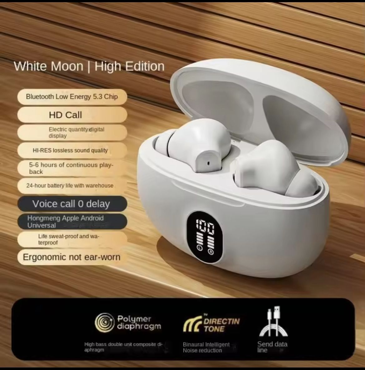 A6s TWS (True Wireless Stereo) Bluetooth Airbuds Handsfree Earphones Earbuds Headsets / In-Ear (Connect With All Bluetooth Devices).