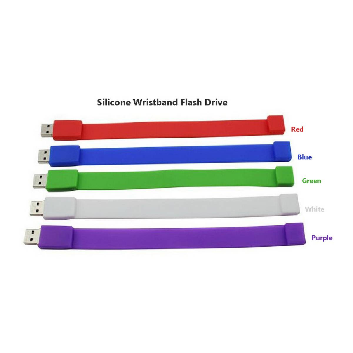 Multi-Color Custom Flash Drive Silicone USB Wristband (8GB)