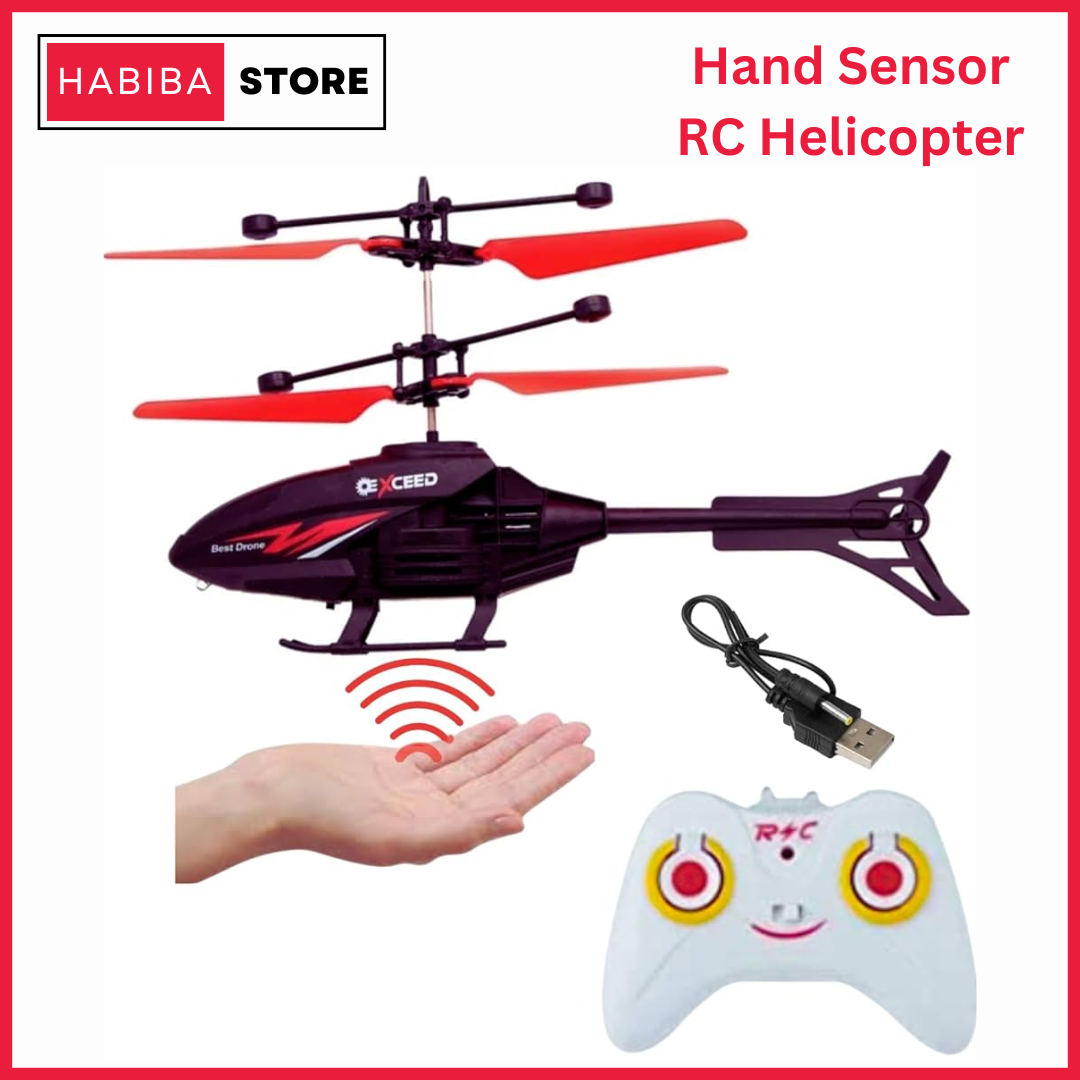 Dynamic Motion Sensing Helicopter Toy - 2 in 1 Hand Sensor & Remote Control Rechargeable Helicopter Toy for Kids – USB Charging Induction Aircraft, Durable Flying RC Helicopter Drone