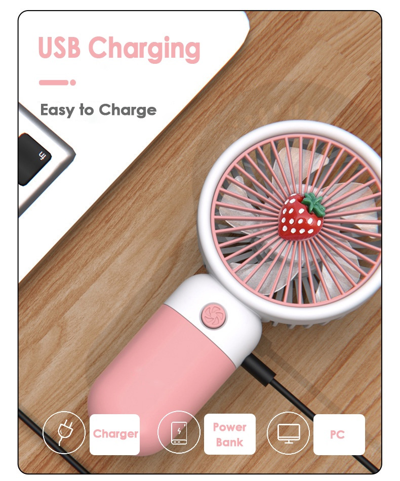 Mini Fan Strawberry Avocado Handheld Portable Fan USB ...