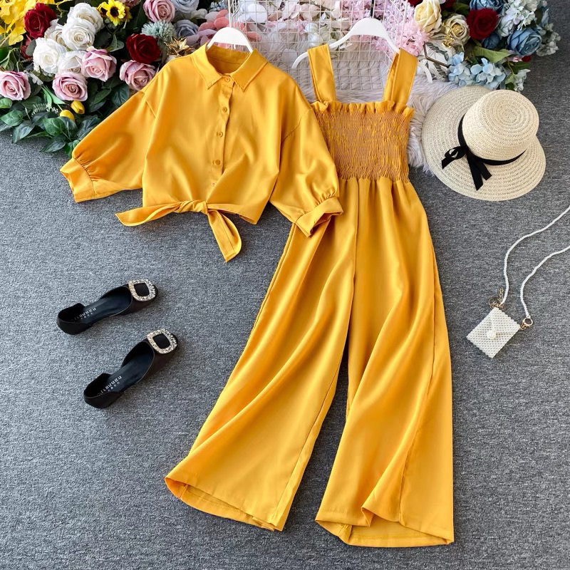 Most Demanding Design Stitched Stylish Western Wear Jumpsuit 2Pc Dress For Women and Girls