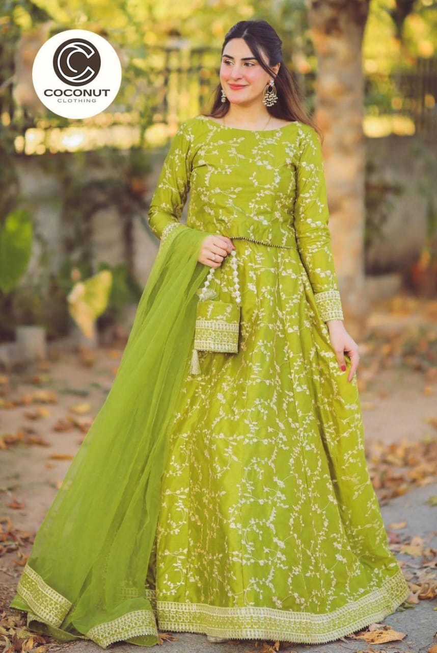 Fancy Shamooz Silk Lehenga Embroidery Four Pieces For Girls