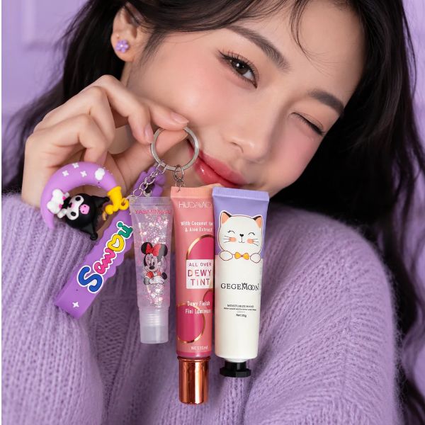 New Addition Lip Gloss with Cute Keychain | Moisturizing Glossy Lip Balm | Travel-Friendly Mini Lipgloss for Girls & Women | Keyring with Lipgloss| Best Gift for Girls | Pocket-Sized Cosmetic | By JilbabByMaryam