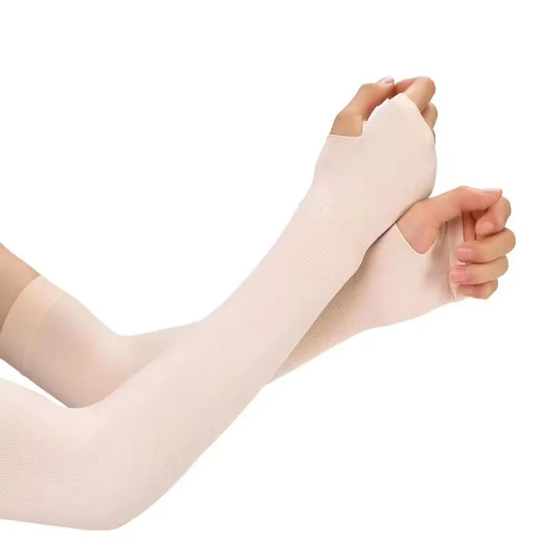 1 Pair Thumb Hole Arm Sleeves For Girls, Women /Arm Long Sleeves Best For Cycling Golf Running Driving Moisture Wicking Stretch and For Islamic Muslim hijab Girls, Women
