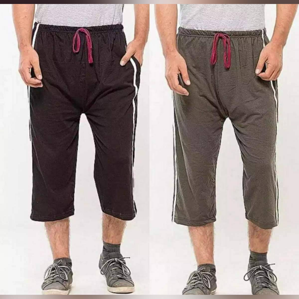 Pack of Two - Three Quarter Jersey Shorts For Men, Jersey Shorts For Summer Wear