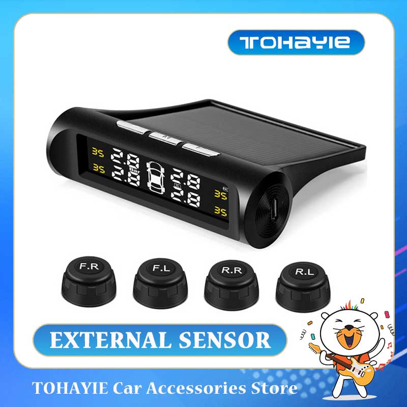 TOHAYIE 2021 Smart Car TPMS Tire Pressure Monitoring System Solar Power