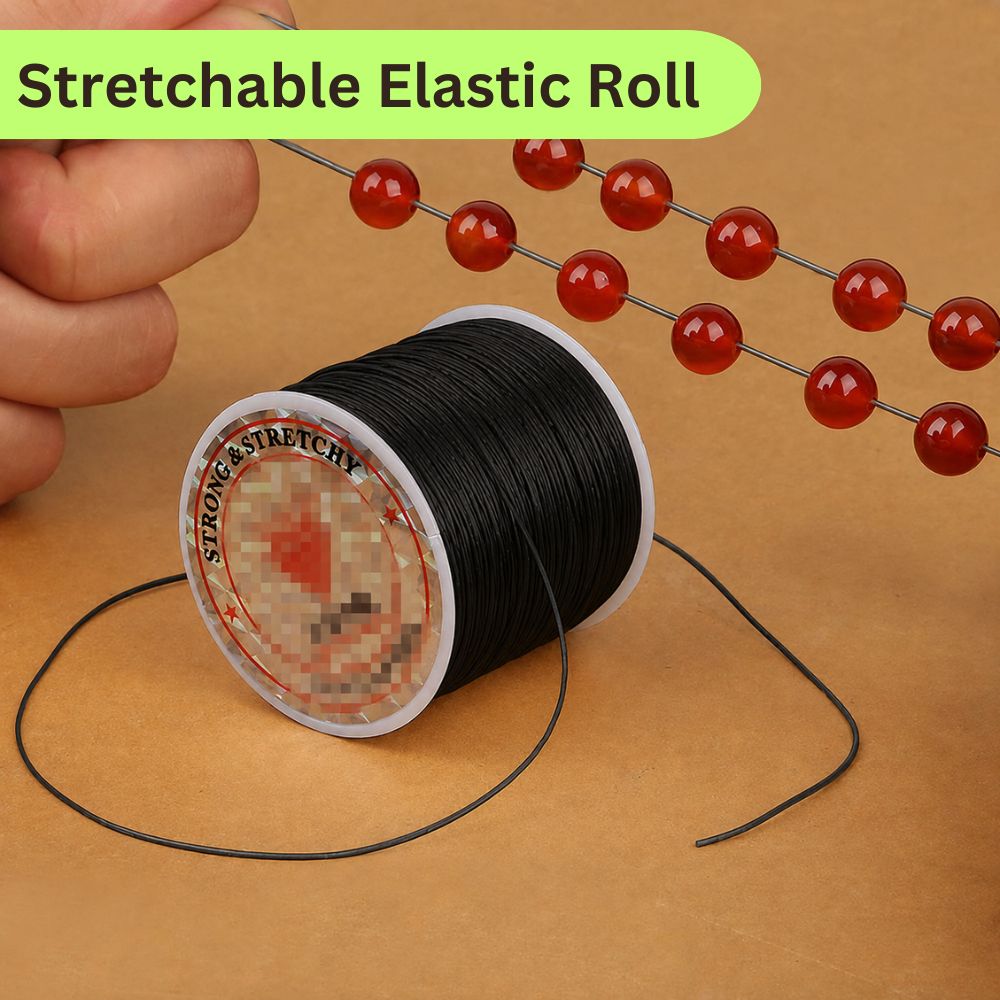 Stretchable Thread For Jewlery Making Nylon Thread For Bracelet Making Elastic String For Beading Jewelry Cord, Elastic Bracelet Rope Crystal Beading Cords, for Jewelry Making Beading Thread Elastic String Cord High-Quality Crystal Bead String -