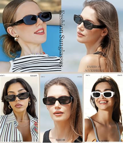 Eldorado Women Classic Rectangle Retro Square Leopard Print Sunglasses / Men Fashion Rectangular Sun Glasses
