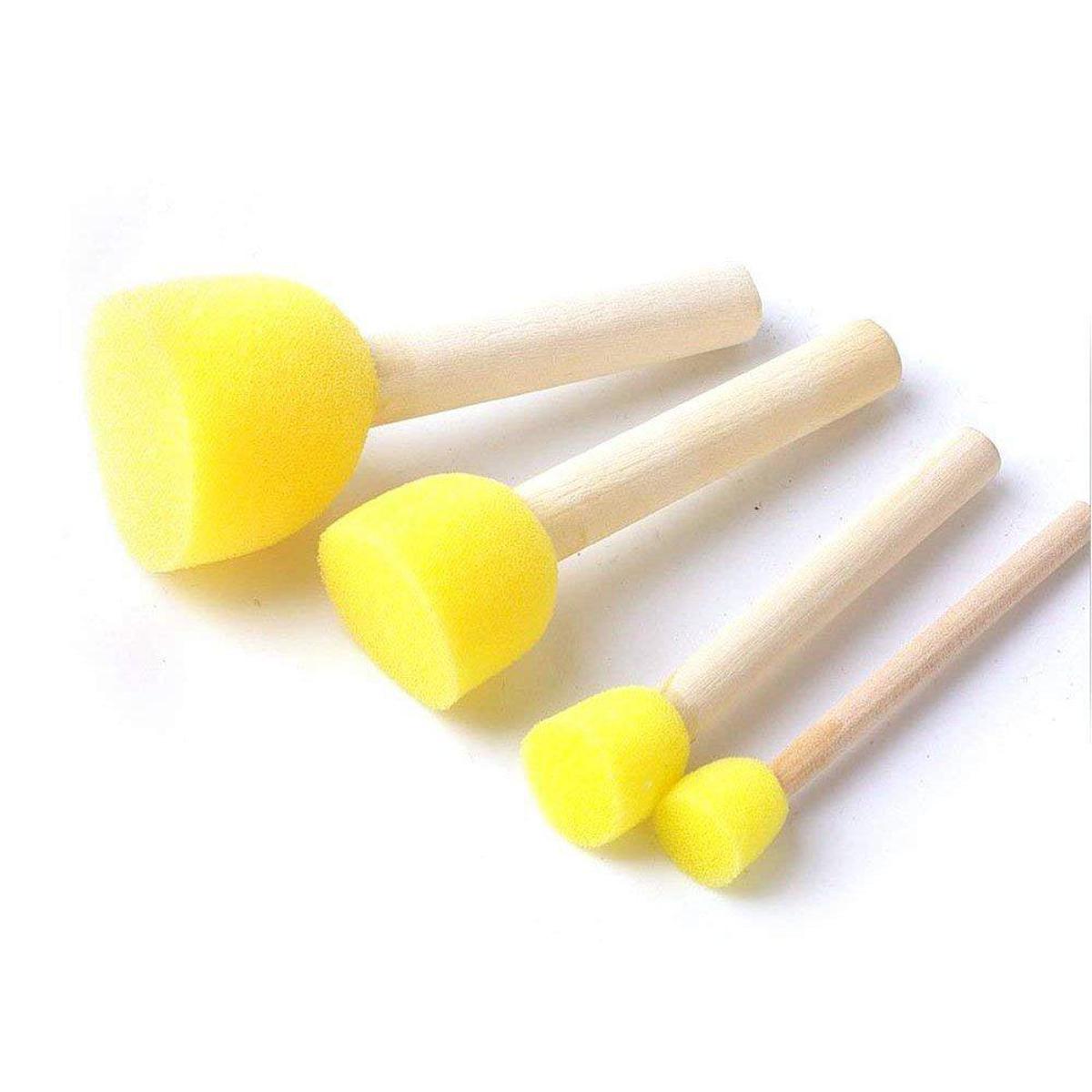 Pack Of 30 Round Foam Sponge Paint Brush Set - Stencil Brush Value Pack - 5  Different Sizes - Great