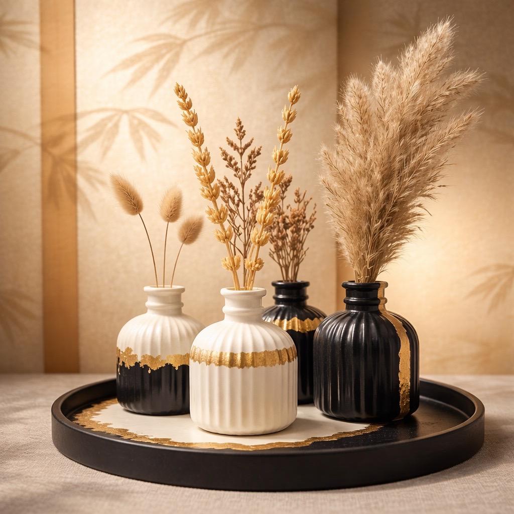 Donut Shape Ceramic Vase, Modern Luxury Home Decor, Perfect for Fresh or Artificial Flowers