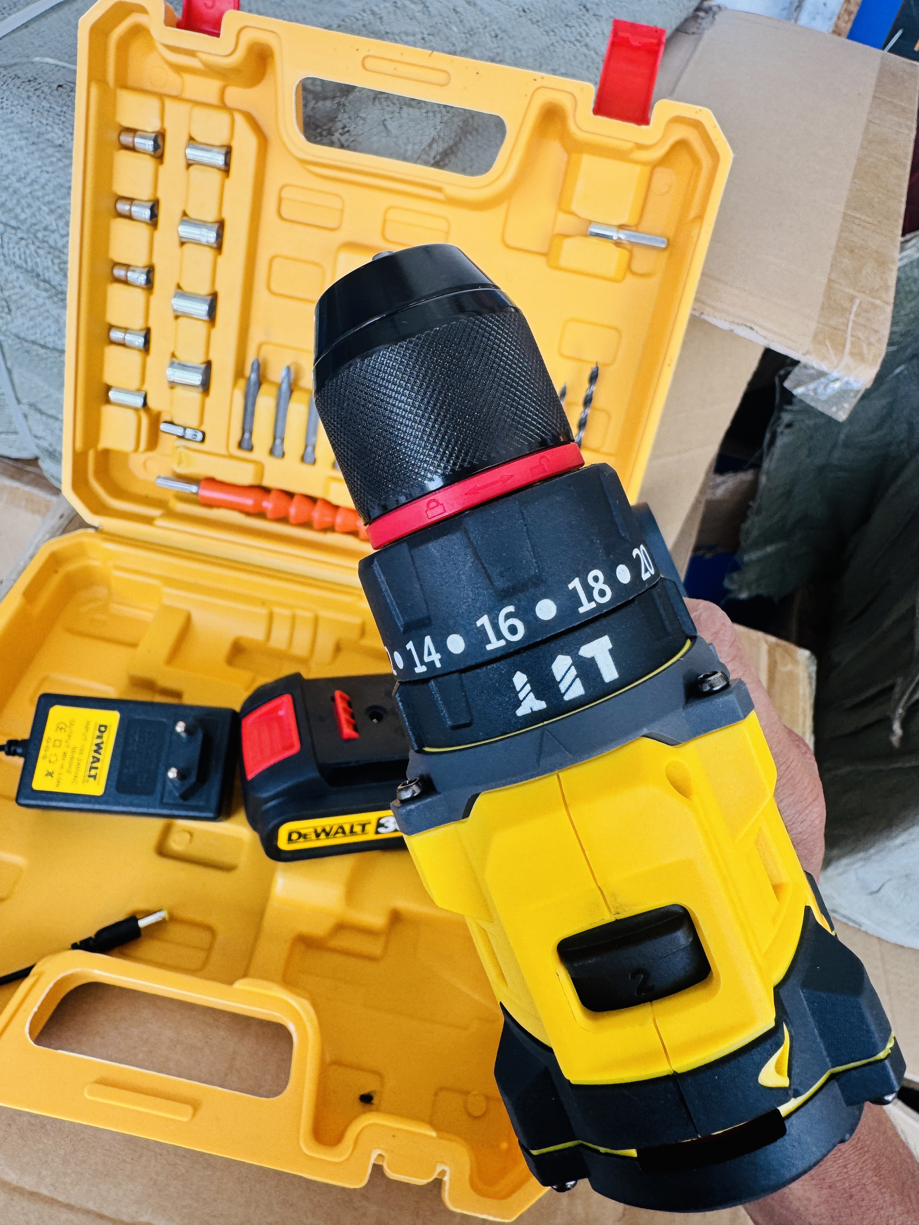 Imported 28 Pieces Drill Machine Comfortable Grip, High-Power, Drilling Machine tools With Reverse Function Slow Fast Speed Electric Screw Driver Function Electric Air Blower Tool kit Hand Tools With - Pure 100% Copper