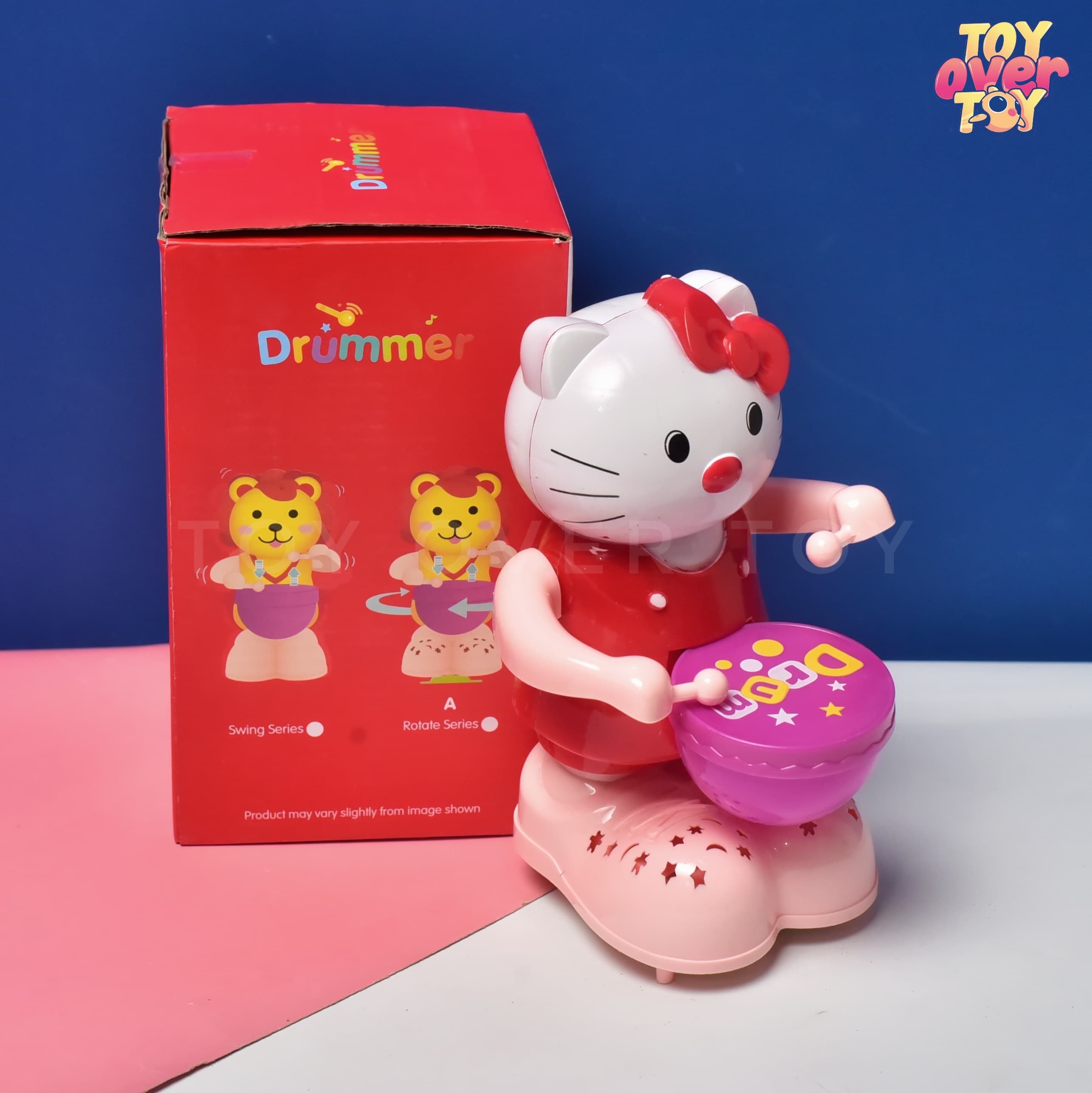 Bear Drum Toy Singing Song Beat Drum Swing lighting Music Battery