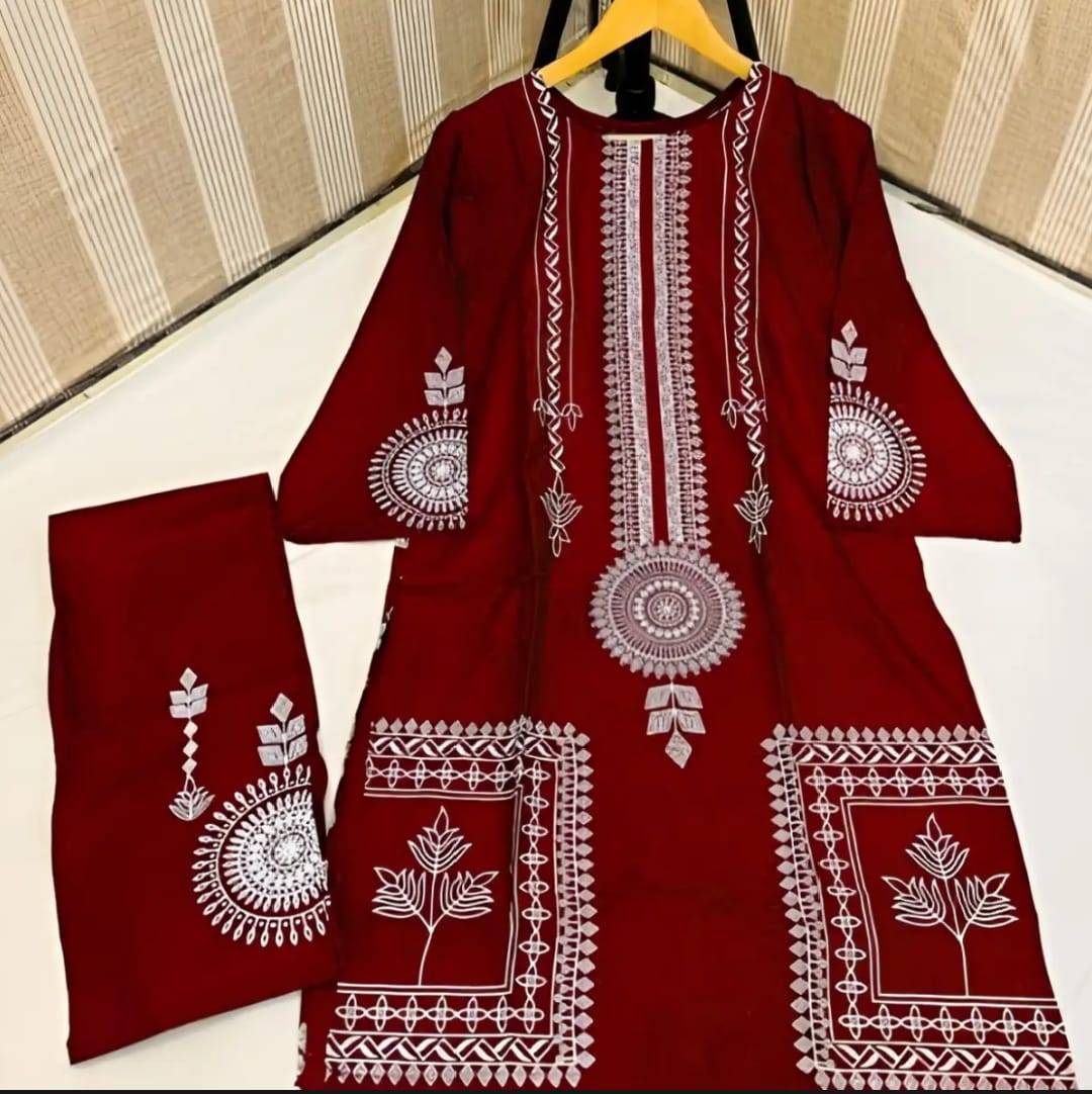 Circular Flower Stitiched  Dress