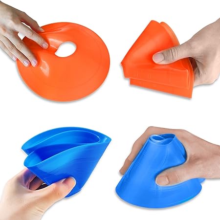 12 Pcs Football Training Cones - Football/Sports/Hockey/Road Marker, Safety and Goal Keeper shin Space Marking in the Ground