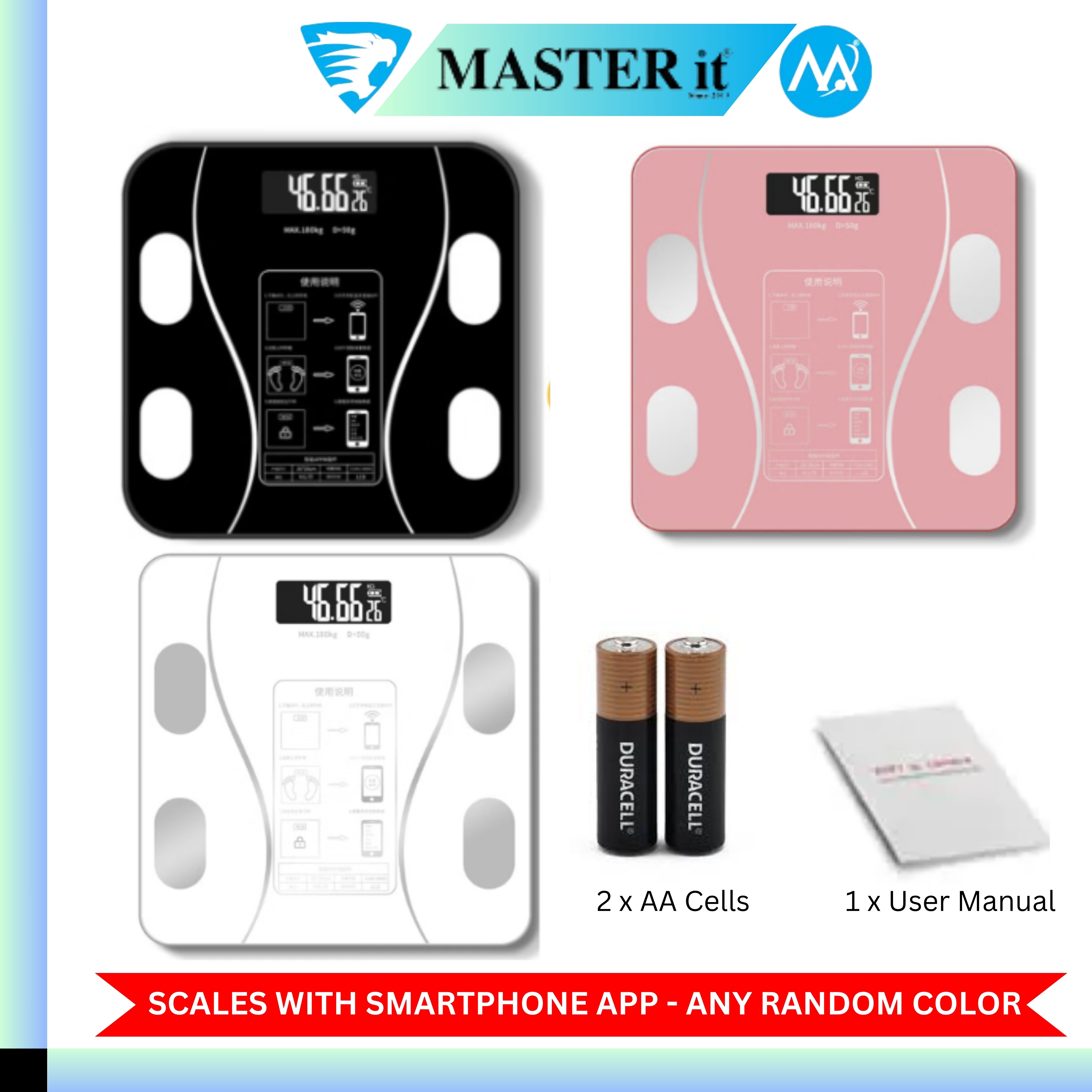 Upto 180kg Bluetooth Weight Machine With App - Smart Digital Body Weight Scale With Bluetooth Weighing Scale App & LED Digital Display - Accurate Body Fat & BMI Measurement Through App - Weighing Machine & Weighing Scale For Household Use