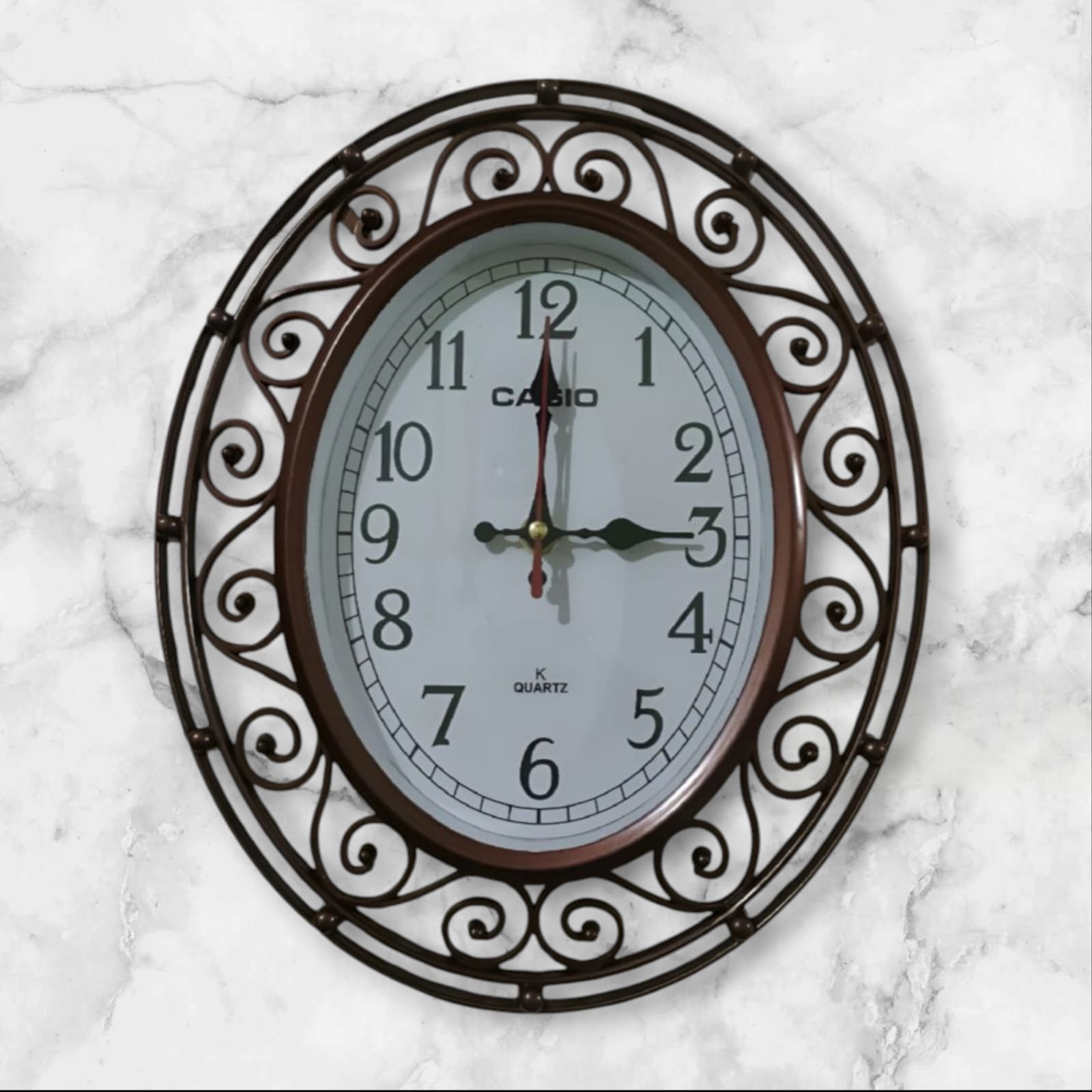 Elegant Plastic Wall Clock - New Vintage Style Oval/Rectangular Design -