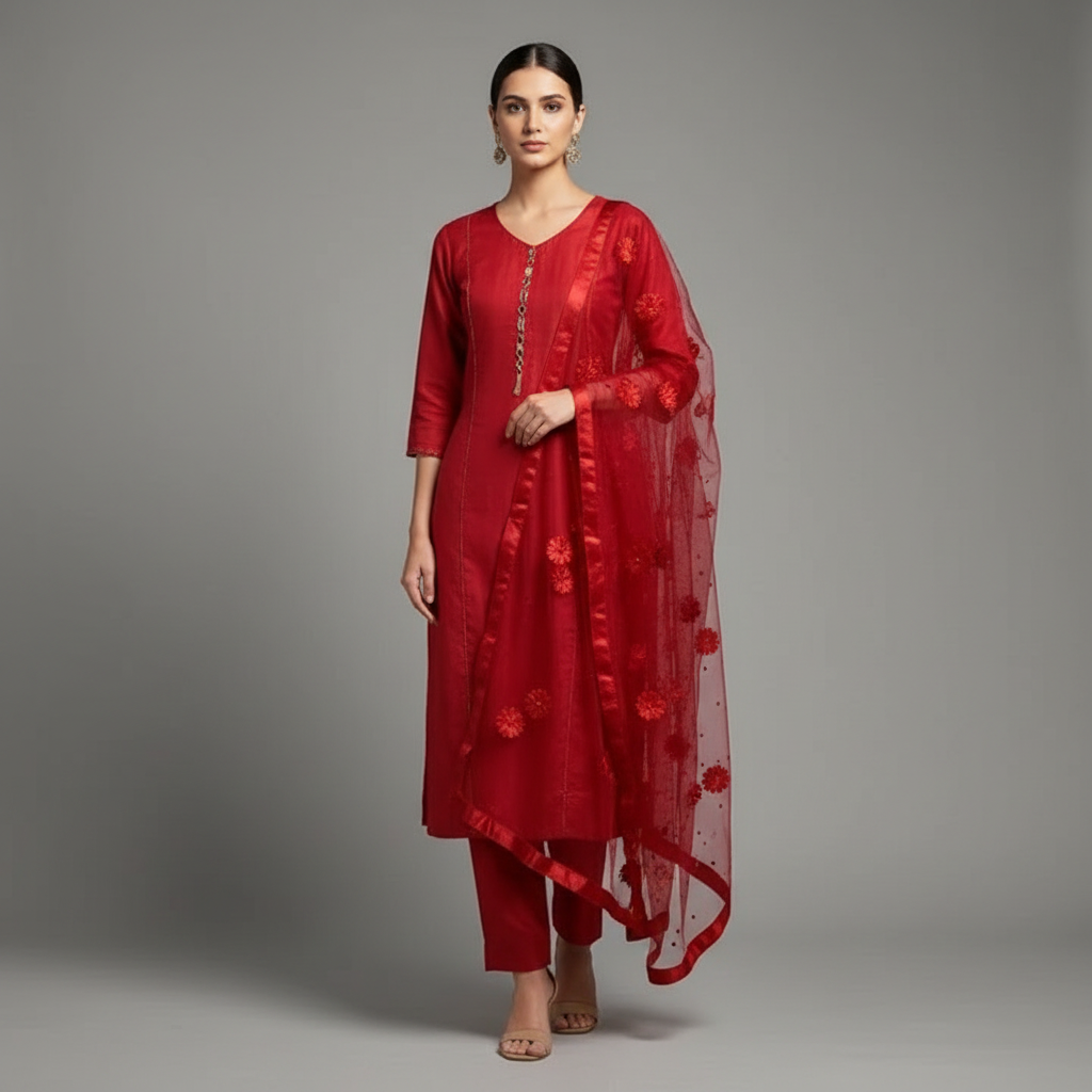 Rubika Fashion Unstitched 3Pc Katan Silk Suit For Women All-Season Silk Fabric, Traditional Formal Style Multiple Color