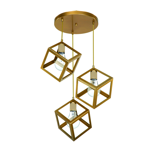 3in1 Base Square Cube Hanging Lamp / 2in1 Base Square Cube Hanging Lamp, Ceiling Lamp, Pendant Lamp, For Home, Office, TV Lounge, Bed Room, Led Light, Led Bulb, Filament Bulb