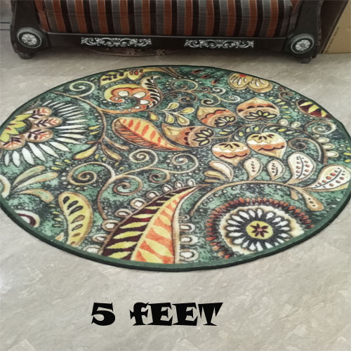 Carpet Rug - Room Center Piece Carpet - Round Shape Room Carpet 5 Feet Diameter